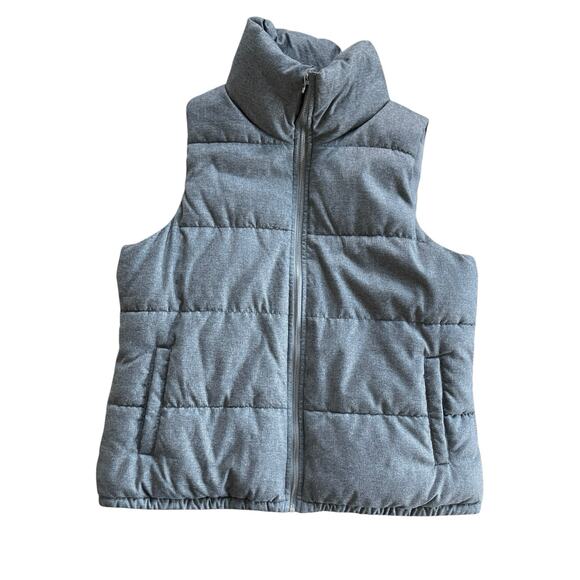 Old Navy Womens Puffer Vest Quilted Zip Fleece Lined Gorpcore Gray Size Large - Picture 1 of 6